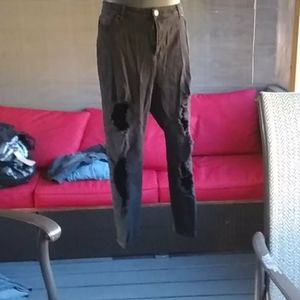 Distressed black jeans